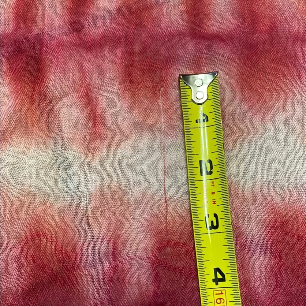 Vibrant Pink and White Tie-Dye Scarf with Fringe Fall Lagenlook Summer Fall